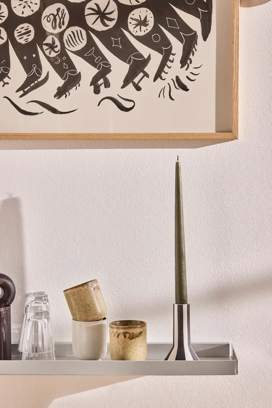 Bakku wall shelf large 16x80 cm, Aluminium