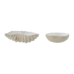 Bakur decorative bowl shell 2 pieces, Beige-Grey