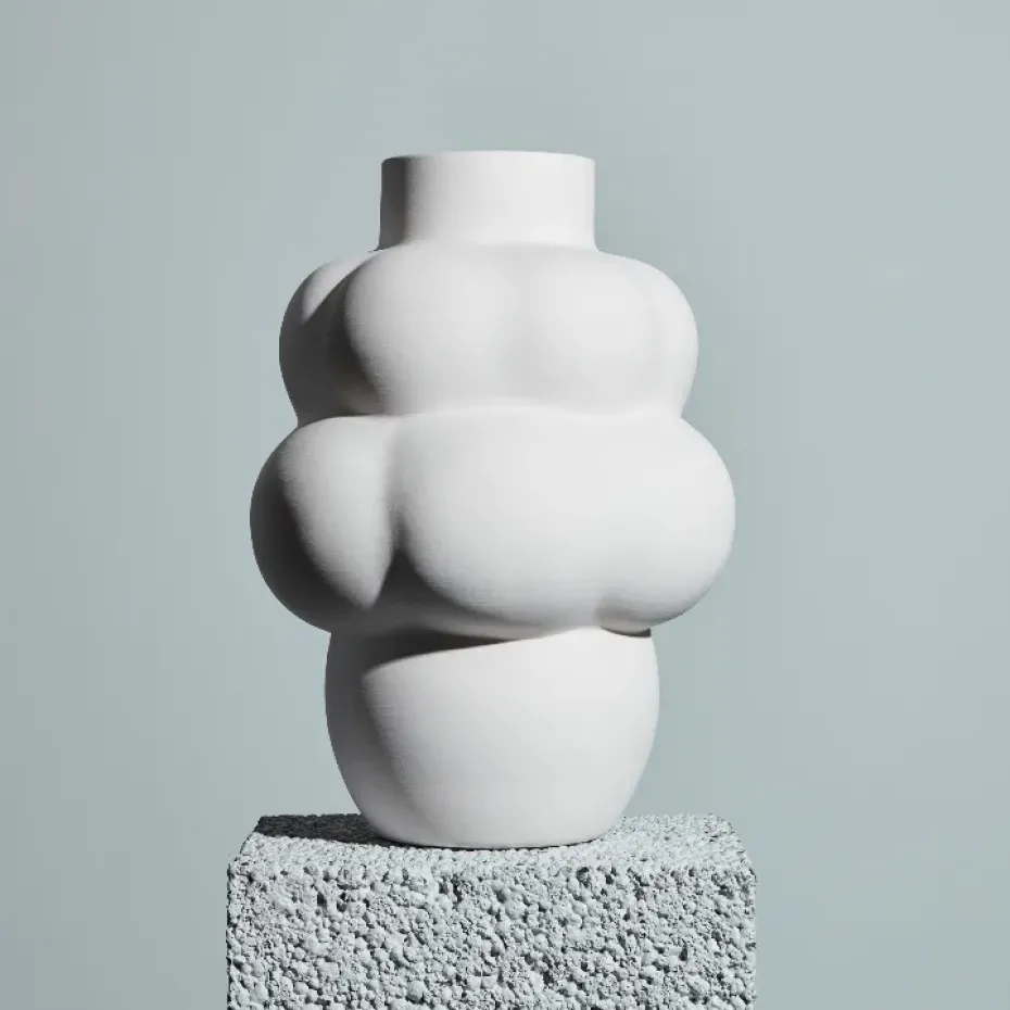 Balloon 04 vase ceramic, raw white