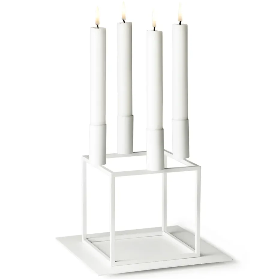 Base for the Kubus 4 candle holder, white