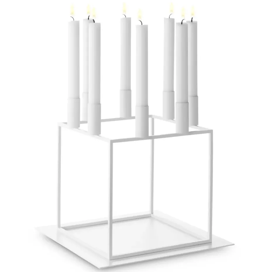 Base for the Kubus 8 candle holder, white