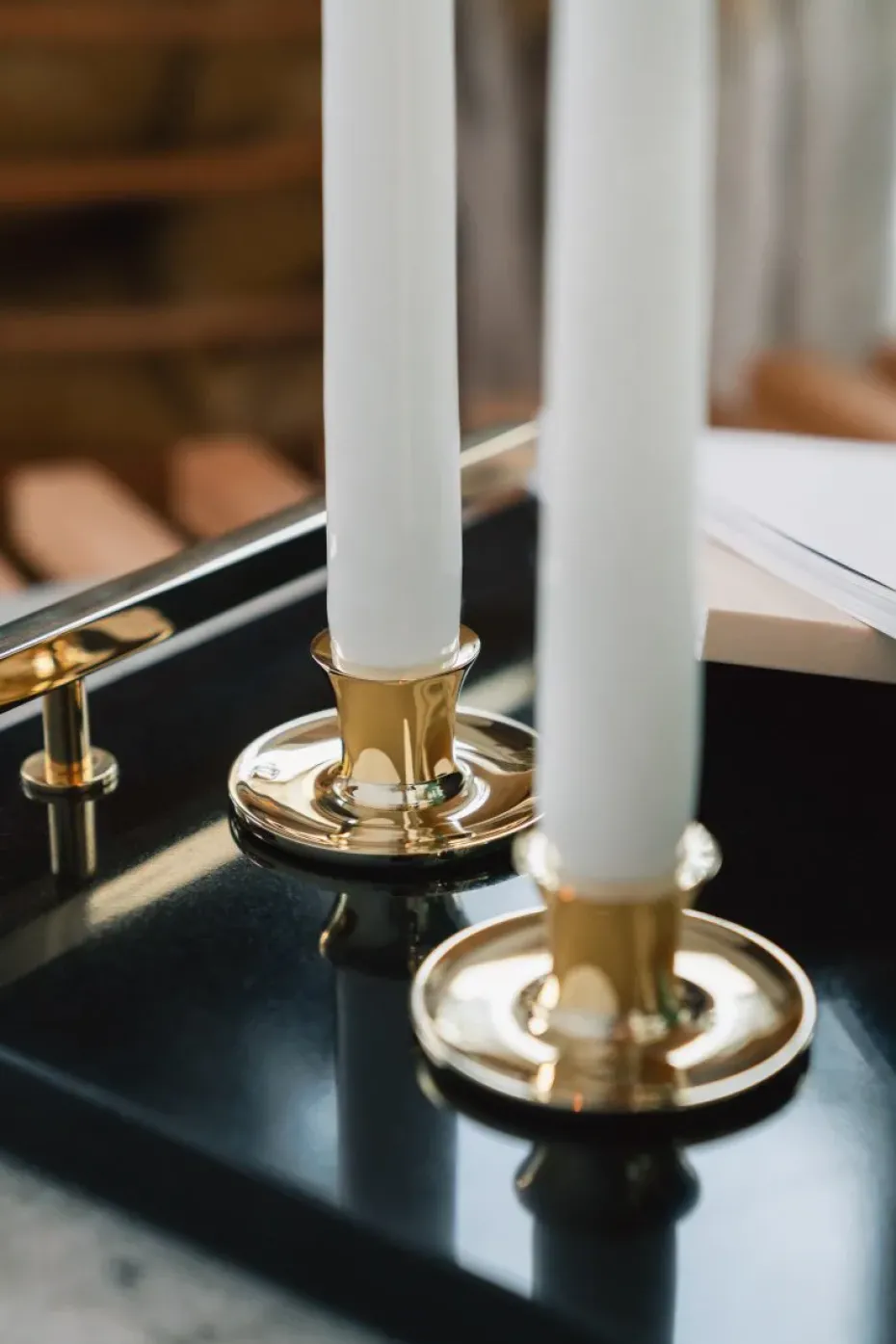 Basso low candle sticks, Solid brass