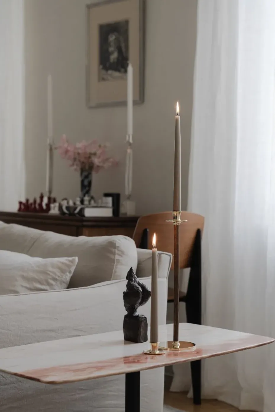 Basso low candle sticks, Solid brass