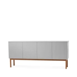 Beam side table, Light grey, stand in oiled oak