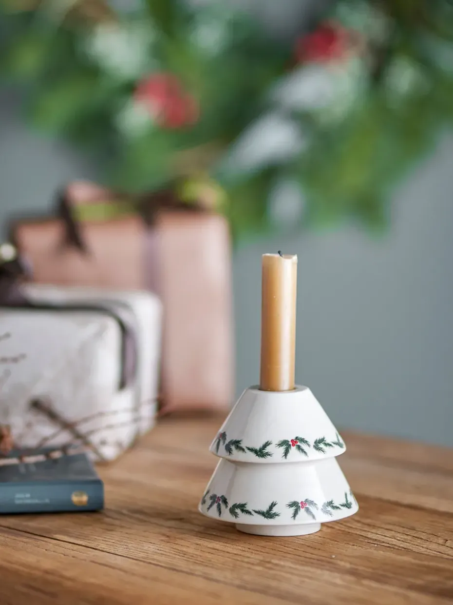 Berry candle holder Ø10 cm, White