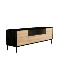 Blackbird media unit, Black oak-Black metal legs