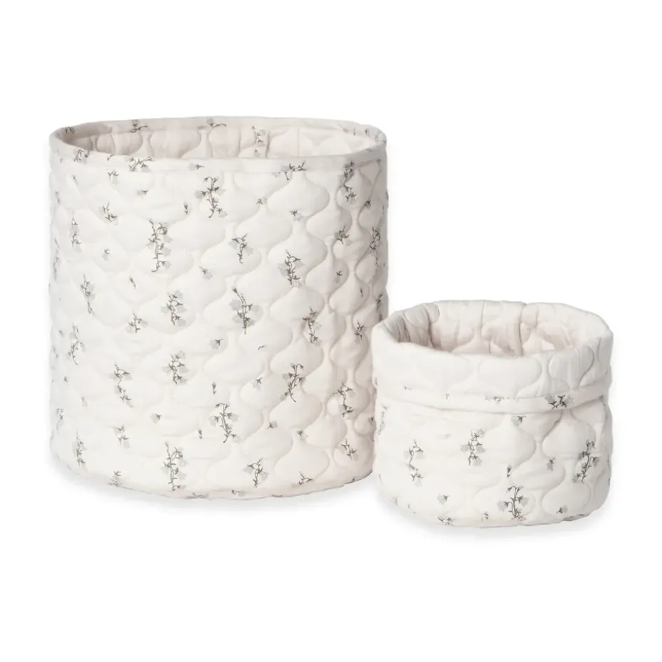 Bluebell satin quilted basket 2 pieces, 20xØ20 cm + 30xØ30 cm