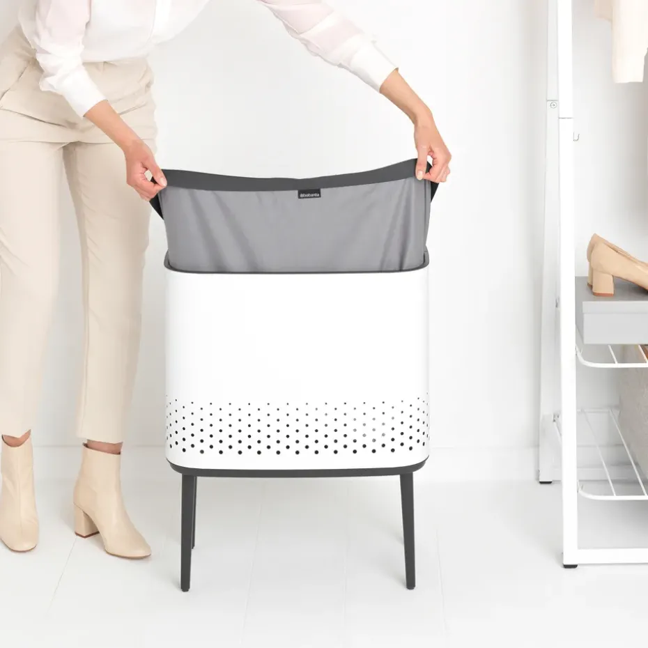 Bo laundry basket 60 L, white