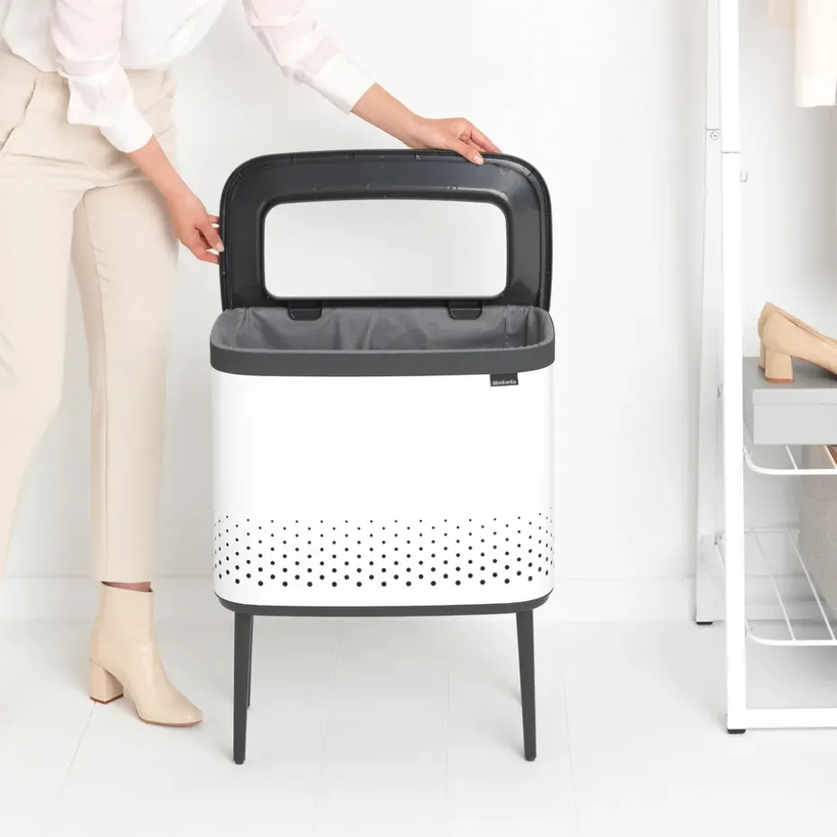 Bo laundry basket 60 L, white