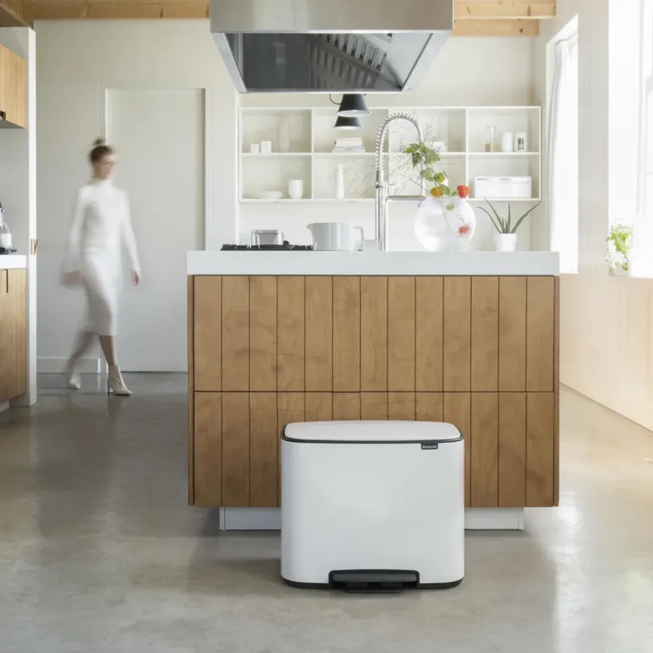 Bo pedal bin 36 l, white