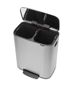 Bo pedal bin 2x30 L, matte steel