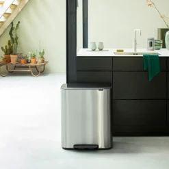 Bo pedal bin 2x30 L, matte steel