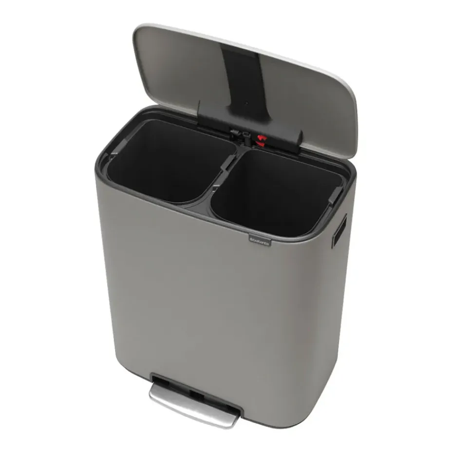 Bo pedal bin 2x30 L, Mineral concrete grey