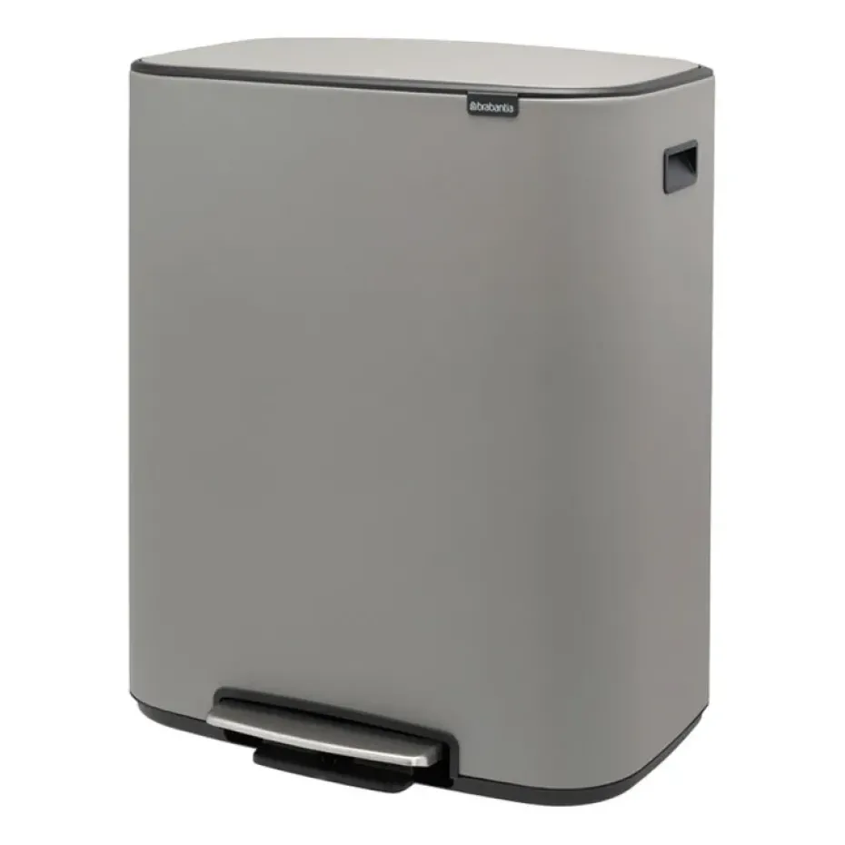 Bo pedal bin 2x30 L, Mineral concrete grey
