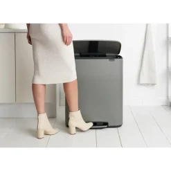 Bo pedal bin 2x30 L, Mineral concrete grey