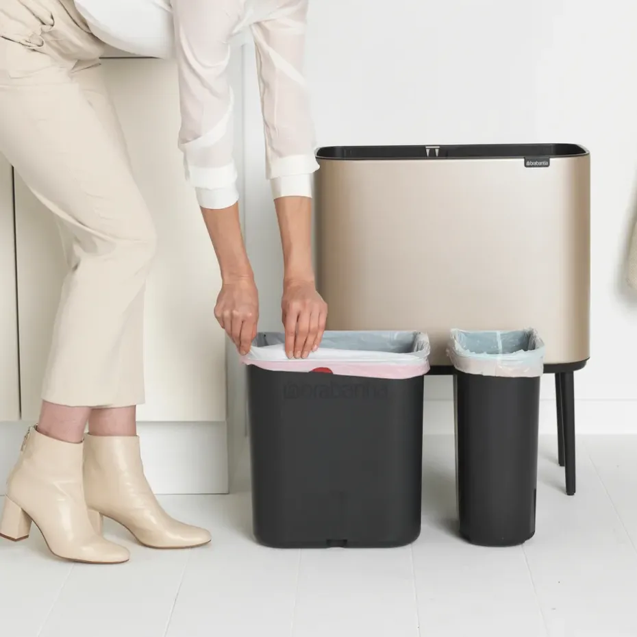 Bo touch bin 11+23 litre, Metallic Gold