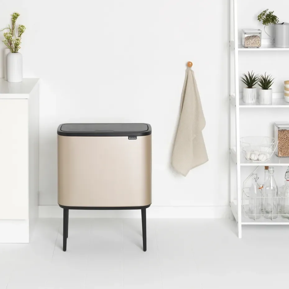 Bo touch bin 11+23 litre, Metallic Gold