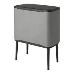 Bo touch bin 11+23 litre, Mineral concrete grey