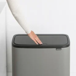 Bo touch bin 36 litre, Mineral concrete grey