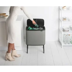 Bo touch bin 36 litre, Mineral concrete grey