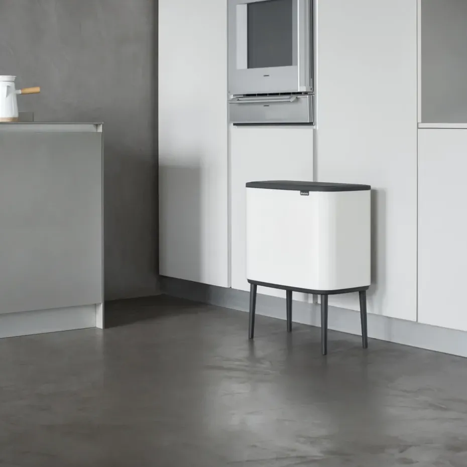 Bo touch bin 11+23 litre, white