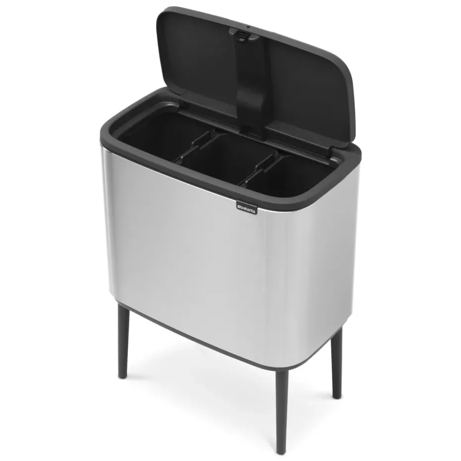 Bo touch bin 3 x 11 litre, matte stainless steel