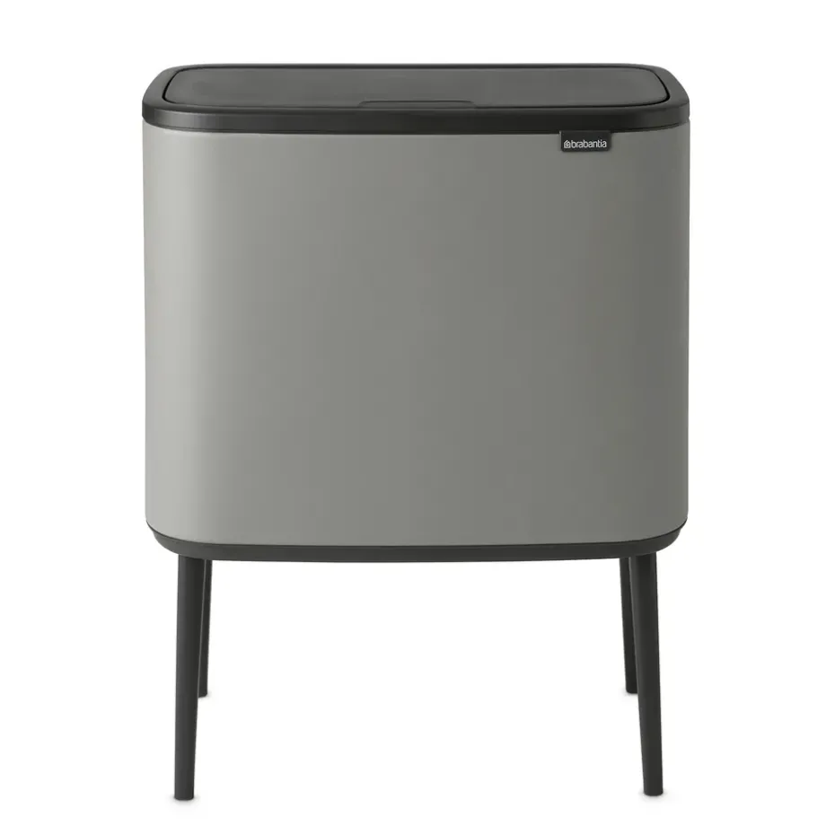 Bo touch bin 3 x 11 litre, Mineral concrete grey