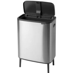 Bo touch bin high 60 L, Matte brushed steel