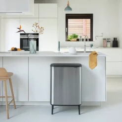 Bo touch bin high 60 L, Matte brushed steel