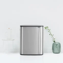 Bo touch bin 2x30 L, matte-brushed steel