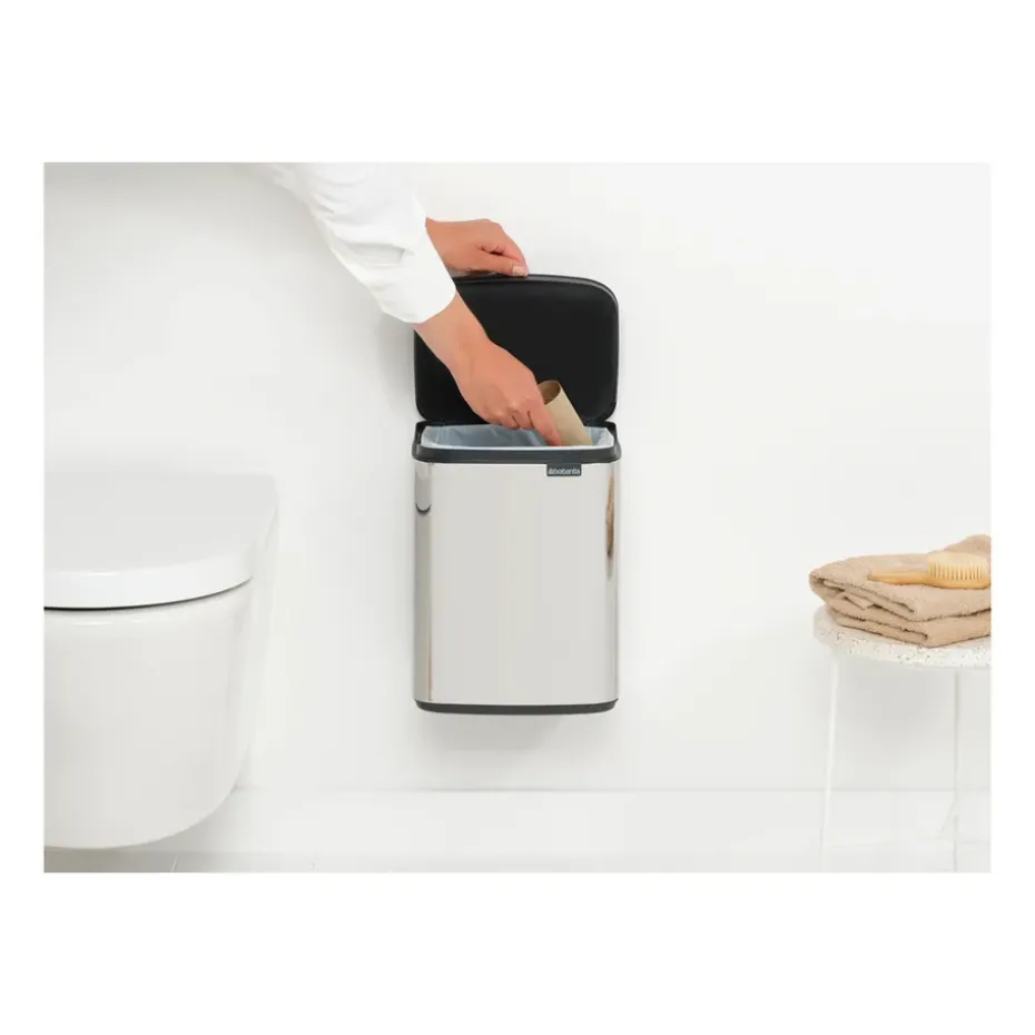 Bo waste bin 7 L, Brushed steel - shiny