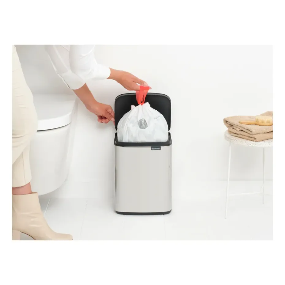 Bo waste bin 7 L, Brushed steel - shiny