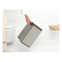 Bo waste bin 12 L, Brushed steel - matte