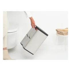 Bo waste bin 12 L, Brushed steel - shiny