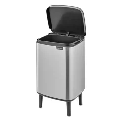 Bo waste bin high 7 L, Brushed steel - matte
