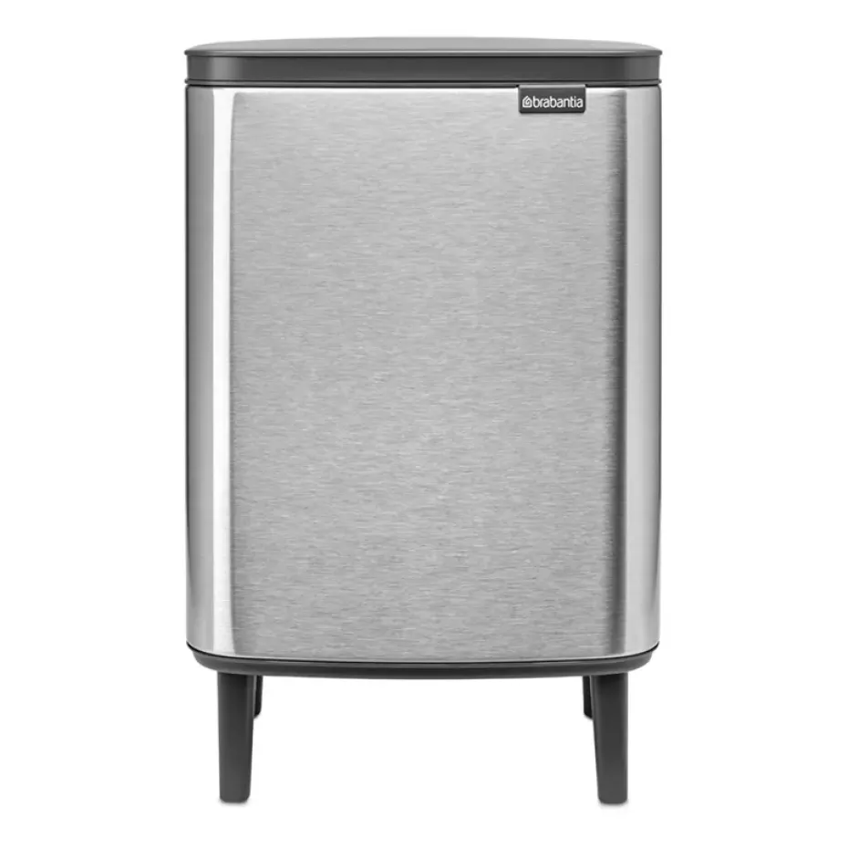 Bo waste bin high 12 L, Brushed steel - matte