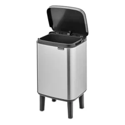 Bo waste bin high 4 L, Brushed steel - matte