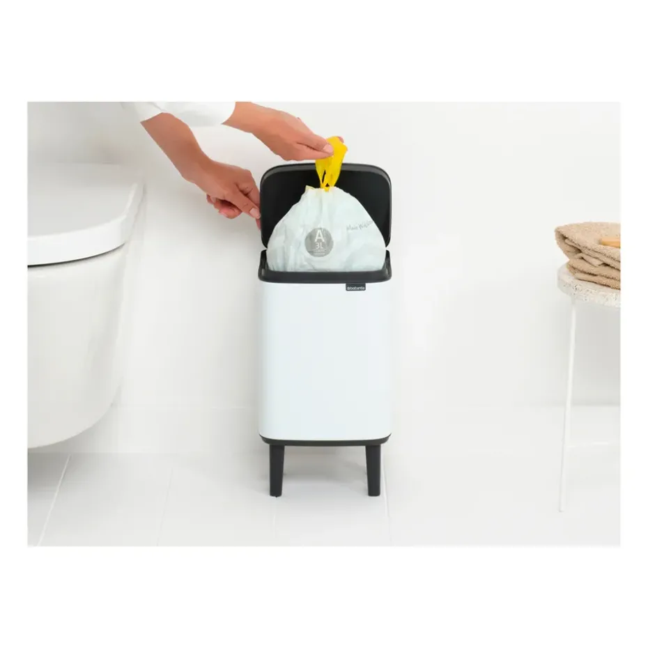 Bo waste bin high 4 L, White