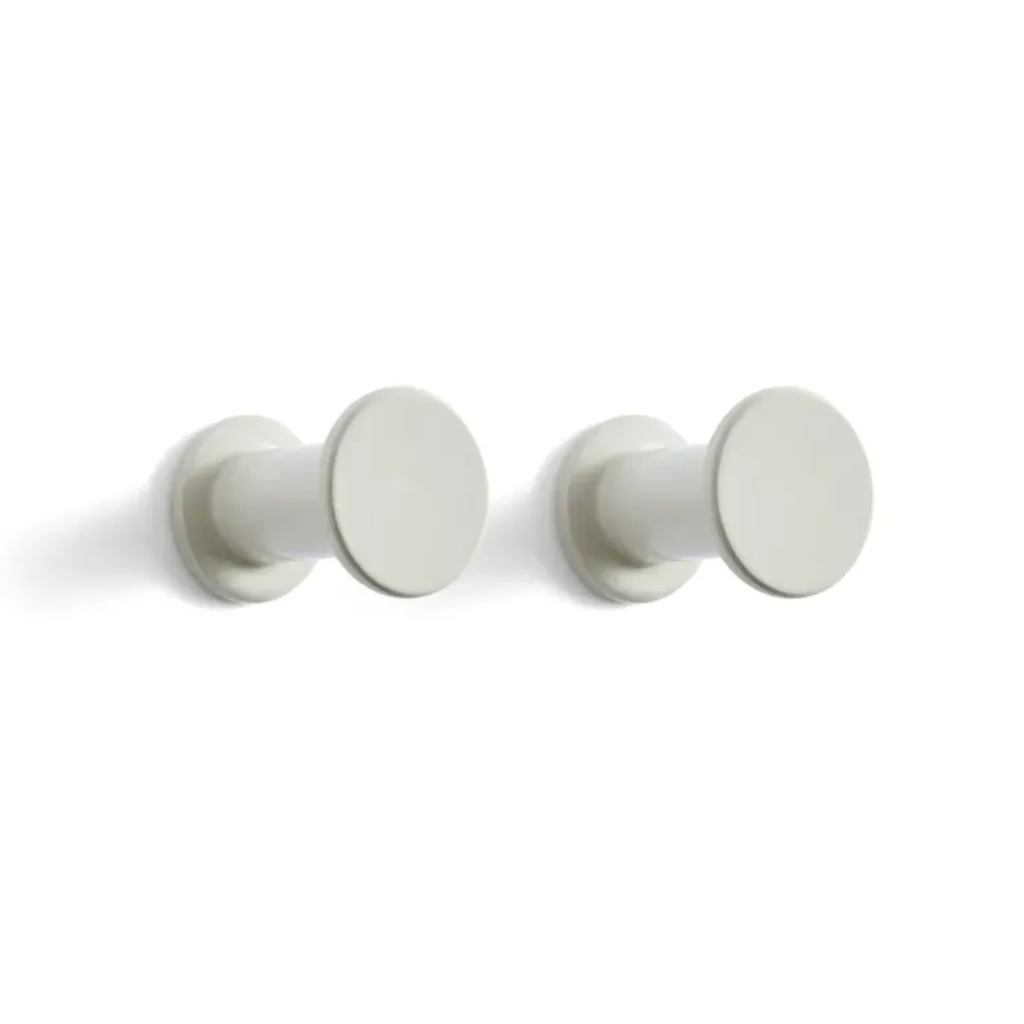 Bolt hook 2-pack Ø2.8 cm, Light grey