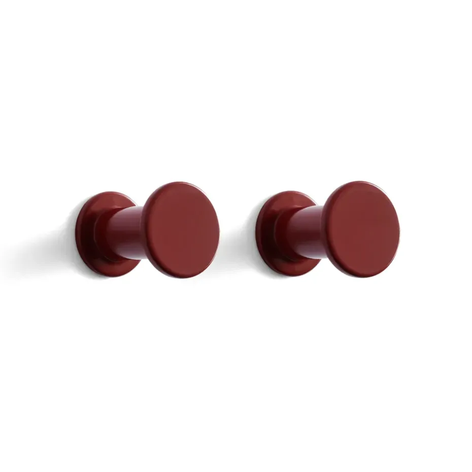 Bolt hook 2-pack Ø2.8 cm, Red