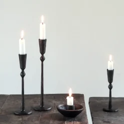 Boule candle sticks black, Medium