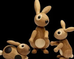 Bounce rabbit decoration 9.5 cm, Oak