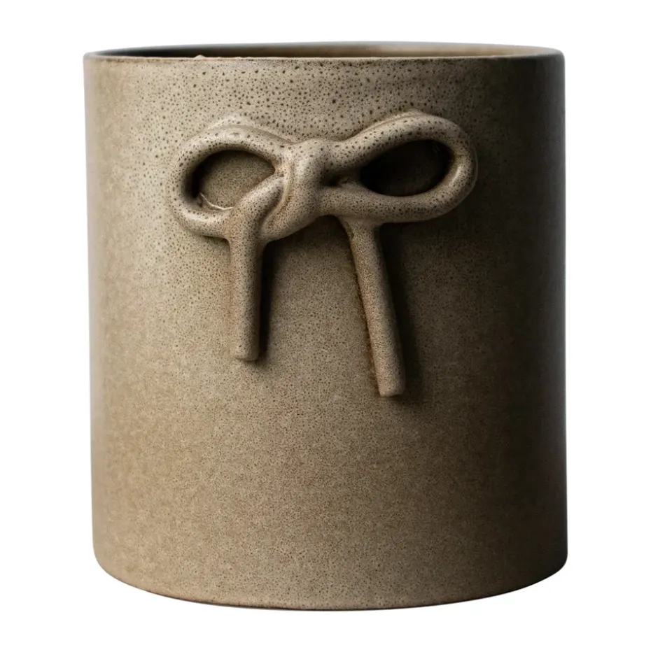 Bow pot Ø14 cm, Beige
