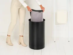 Brabantia laundry basket plastic lid 60 L, Matte black
