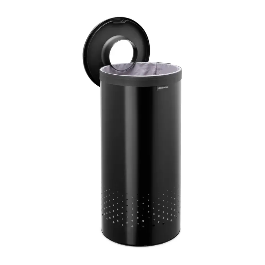 Brabantia laundry basket with plastic lid 35 L, Matte black