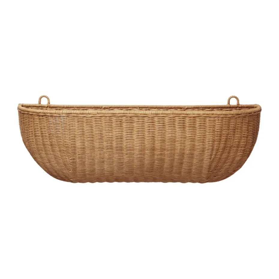 Braided wall pocket wall basket 25x75 cm, Natural