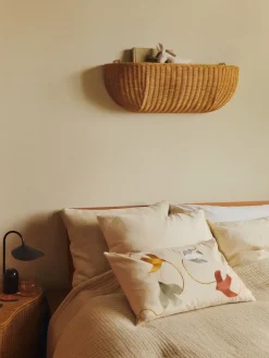 Braided wall pocket wall basket 25x75 cm, Natural