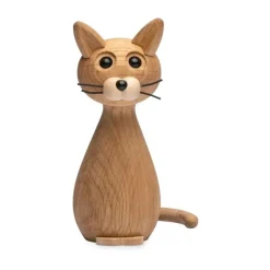 Brave Cat decoration 24 cm Oak, Oak