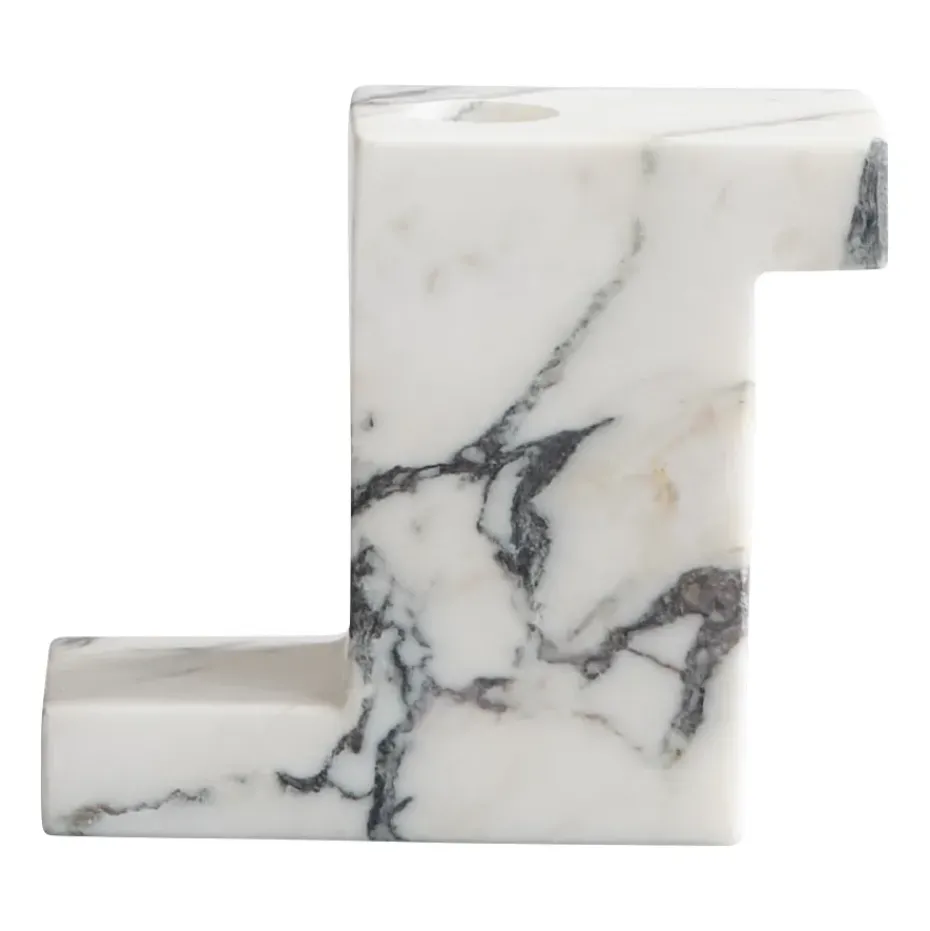 Brick high candle holder 10.5x12.5 cm, Calacatta