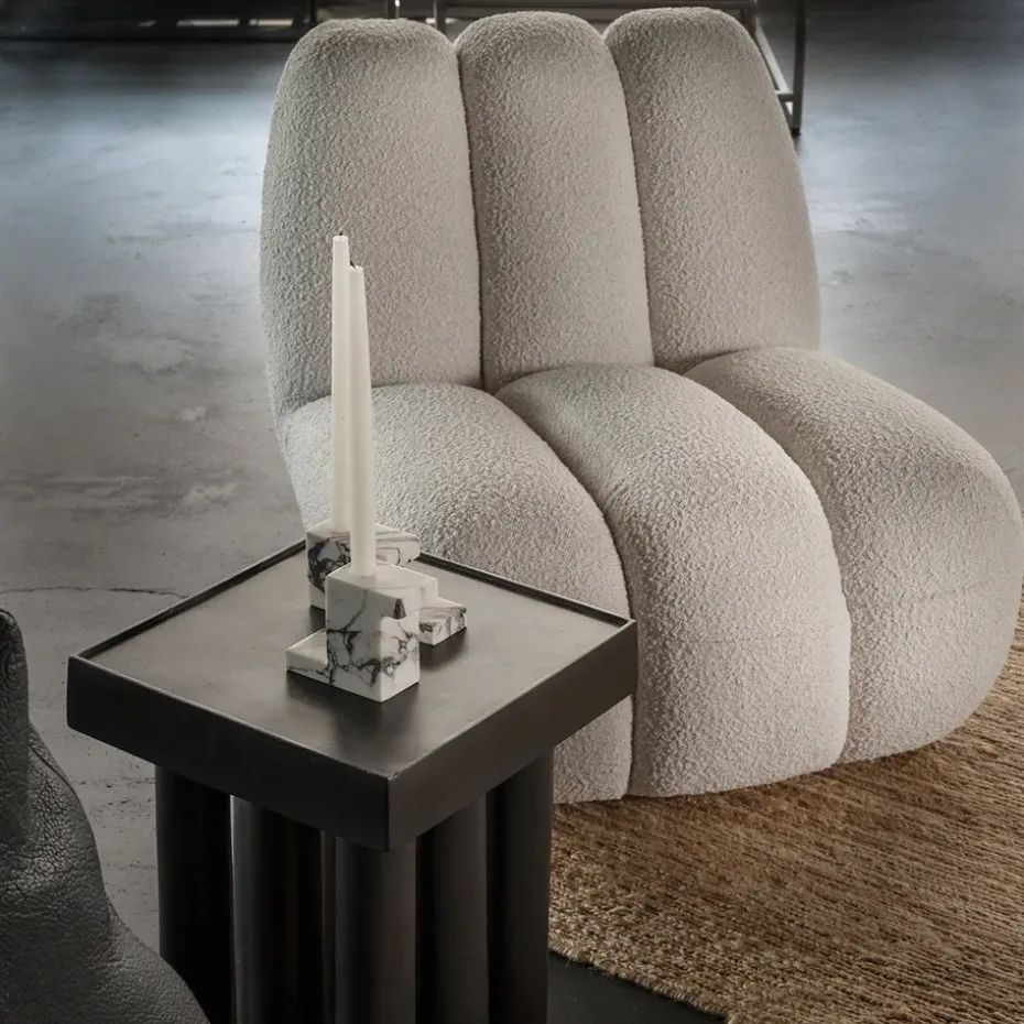Brick high candle holder 10.5x12.5 cm, Calacatta